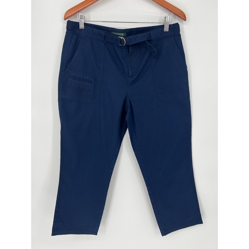 Lauren‎ Ralph Lauren Navy Blue cropped Cargo Pants Size 10